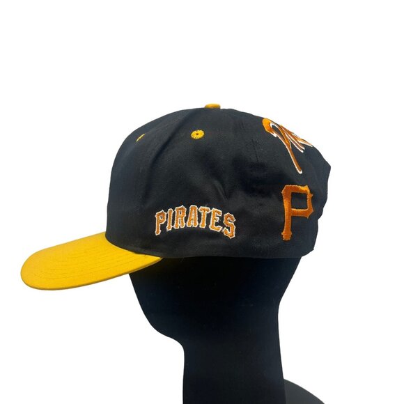 Pittsburgh Pirates Twins Enterprise All Over Logo Snapback Hat Cap MLB Retro 90s - Picture 5 of 10